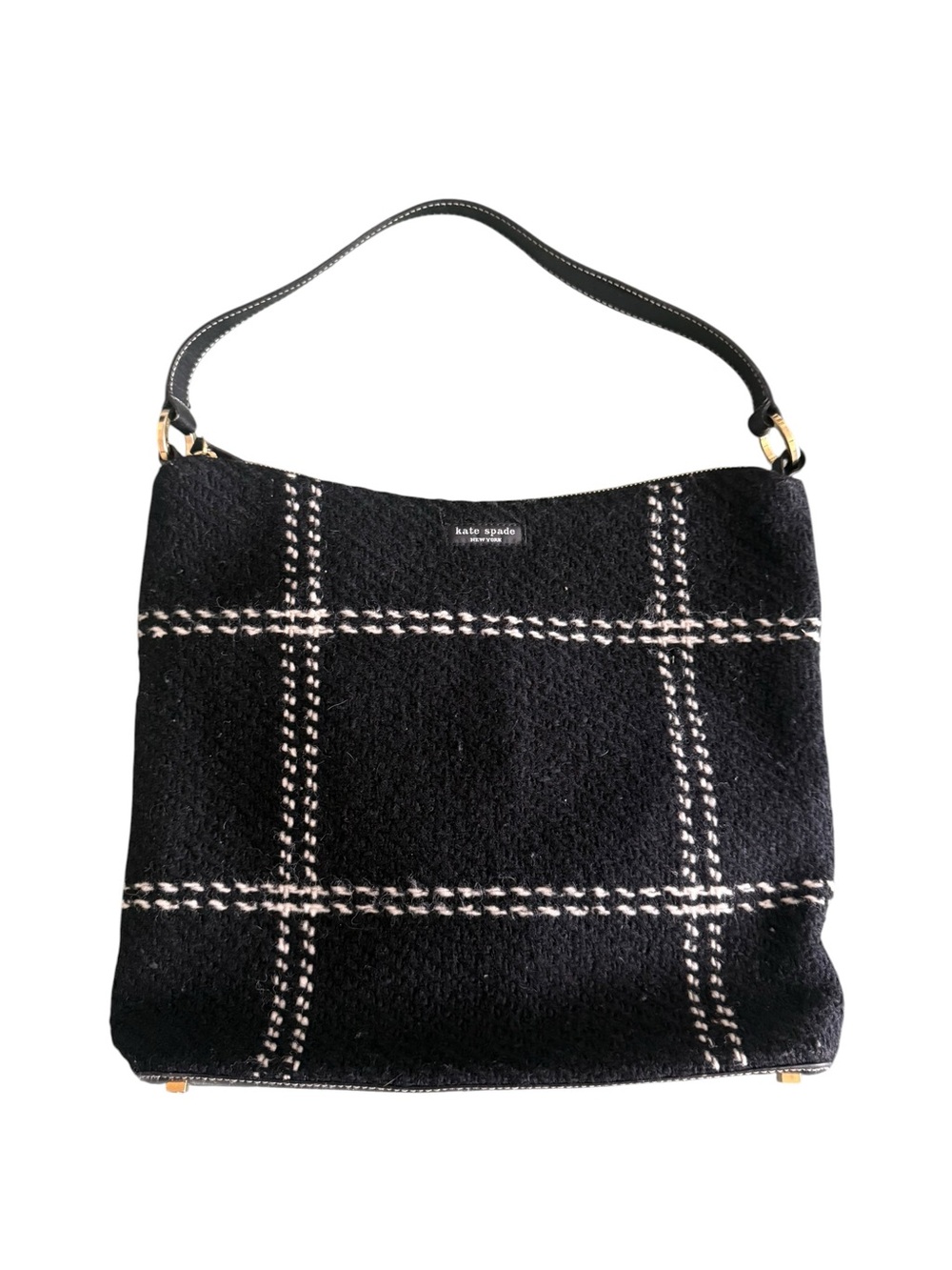 kate spade Black and White Plaid Shoulder Bag